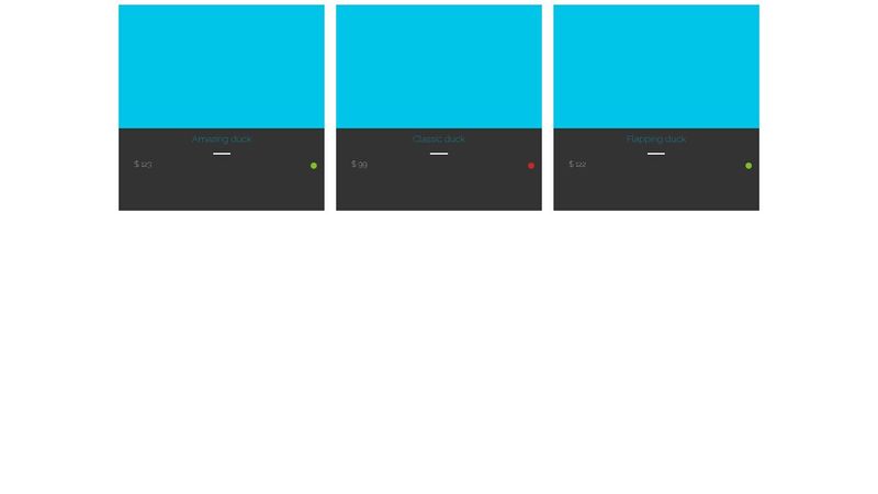 Pure CSS Responsive animated cards: Order a duck - codepen challenge