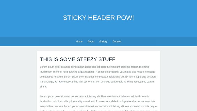 Sticky Header CSS Transition