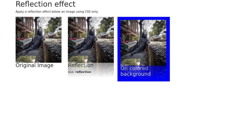 Image Reflection CSS effect