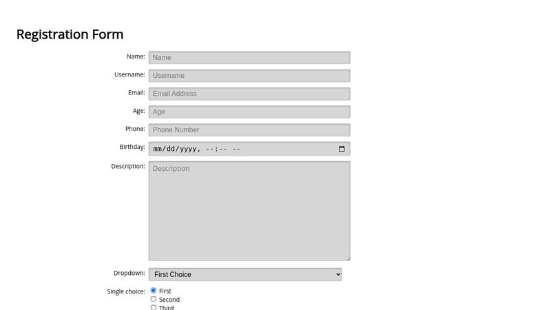 Responsive Registration Form