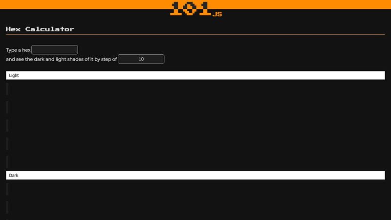 [101-JS] Darken/Lighten Hex Calculator