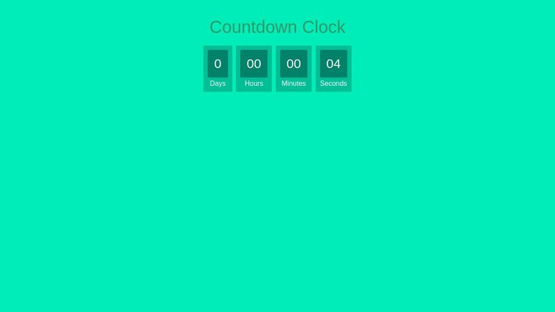 Styled JavaScript Countdown Clock with Restart