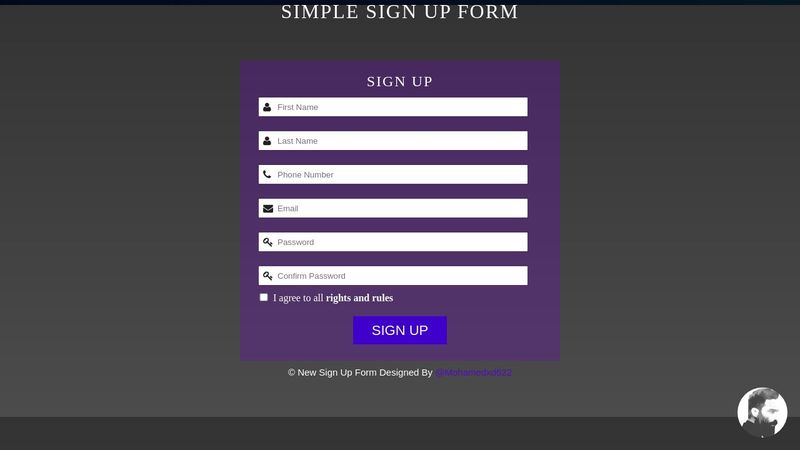 New Form || HTML , CSS