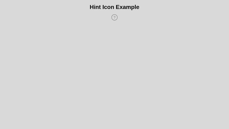 Hint icon example