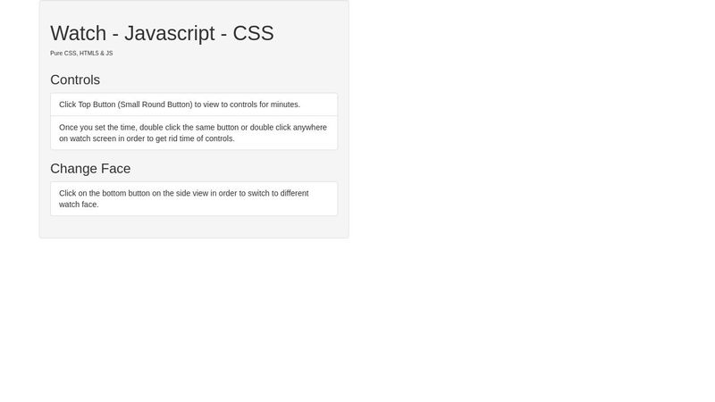 Watch - Javascript - CSS