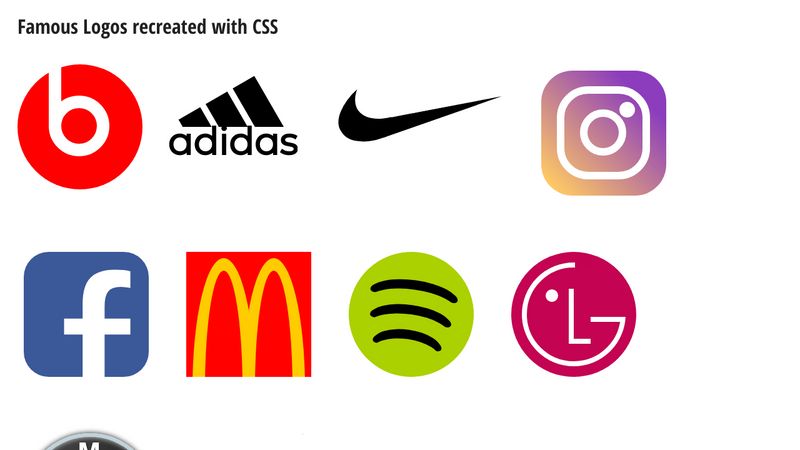 Famous Logos recreated in CSS Experiment