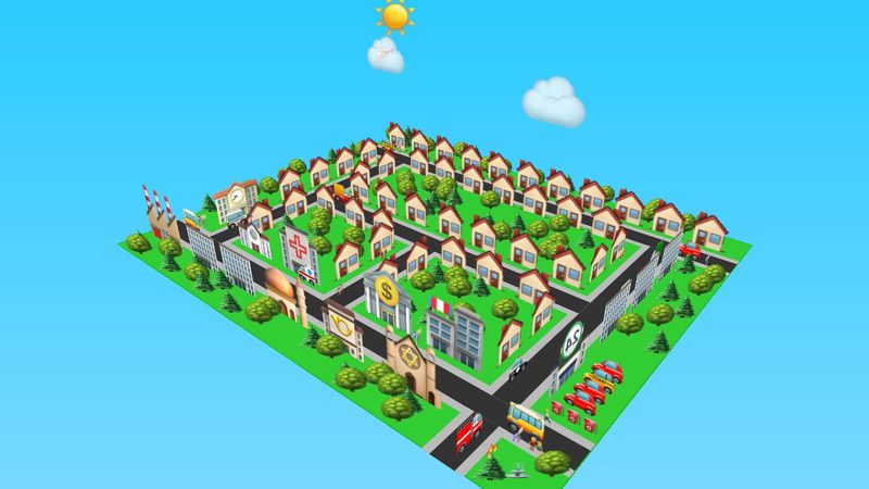 3D Emoji Town (Pure CSS)