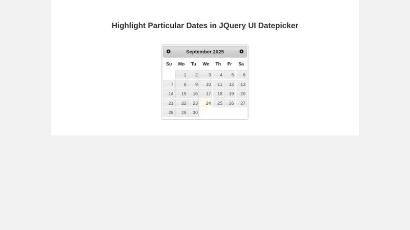 Datepicker Highlight Specific Date Datepicker Highlight Specific Date