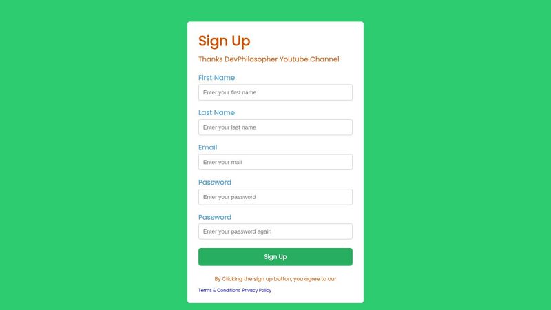 Simple Sign Up (html and css)