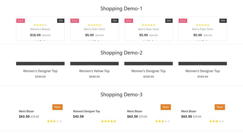 E-commerce Products page design