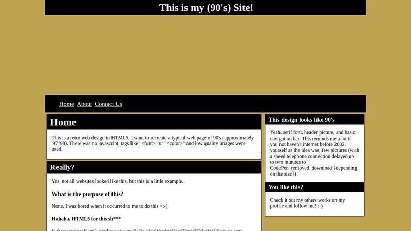 Retro website template
