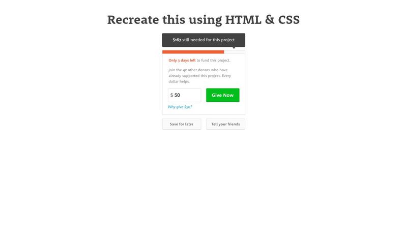HTML/CSS Integration exercise: a funding CTA
