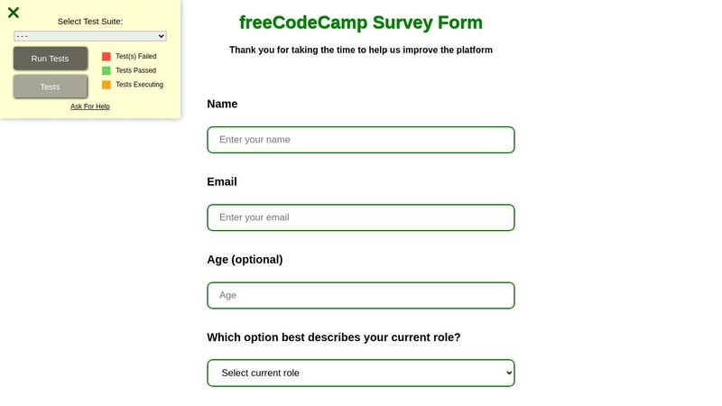 Responsive Web Design - Survey Form