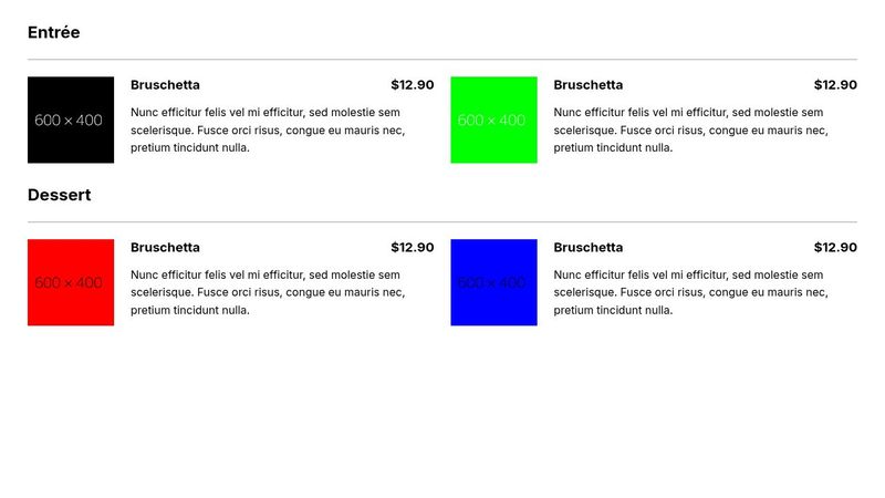 Restaurant Menu with HTML & CSS Grid