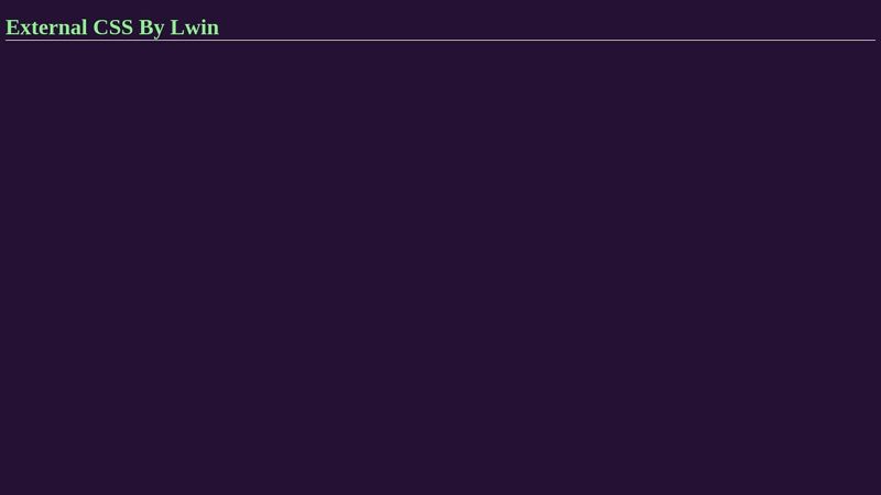 Html External CSS