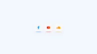 Neon Social Media Buttons - Facebook, Youtube and SoundCloud