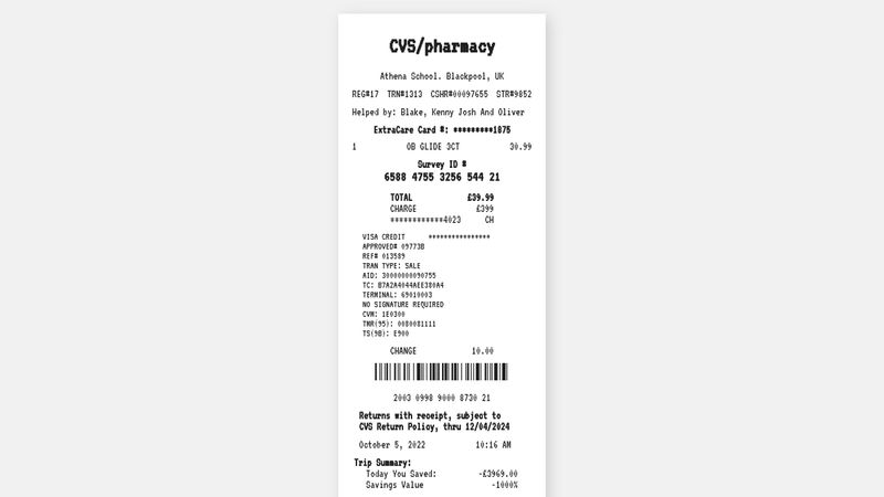 CVS Receipt