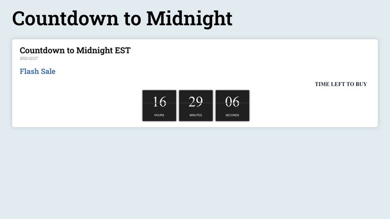 CodePen Countdown to Midnight