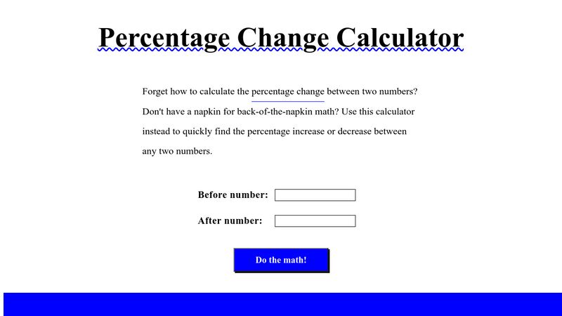 Percentage Change Calculator