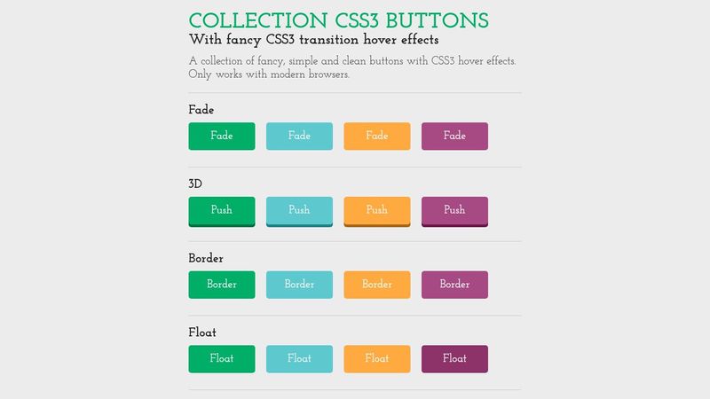 Collection CSS3 buttons