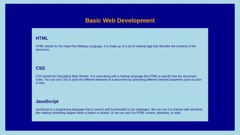 intro to CSS HTML