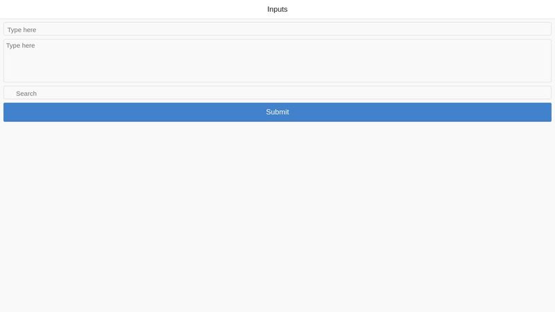Text Input, Text Area, Search image.