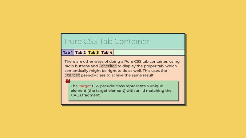 Pure CSS Tab Container: a :target demo