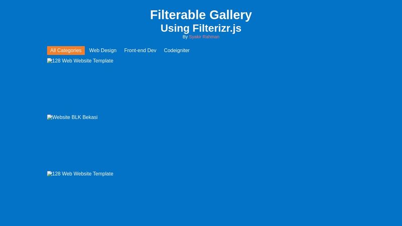 Filterable Gallery Using Filterizr.js