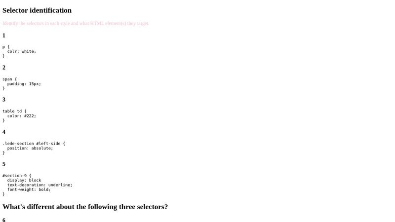 CSS Basics (CSS Selectors) - Assignment 4 Starter Code