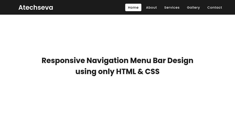 animated navigation menu bar using html css