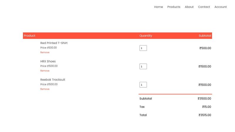 Ecommerce Website - HTML, CSS & JavaScript (Cart)