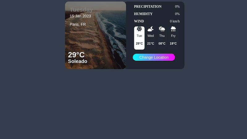 Simple Weather App Design | HTML + CSS