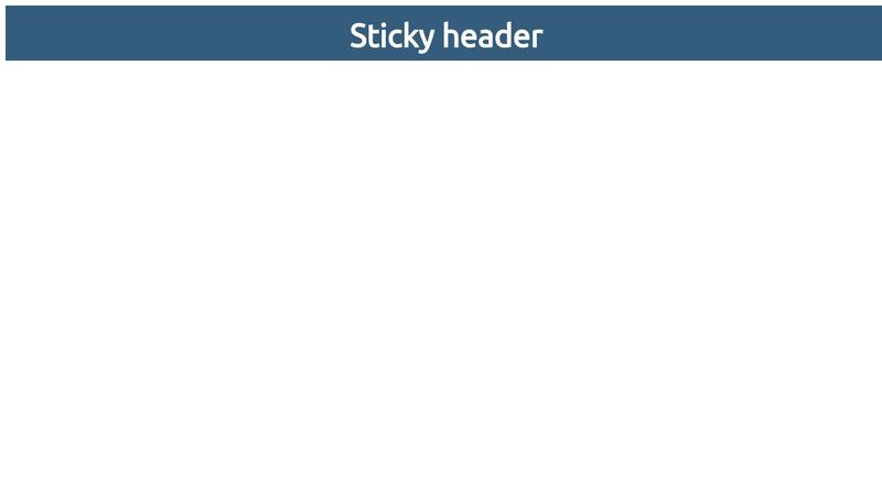 Sticky header