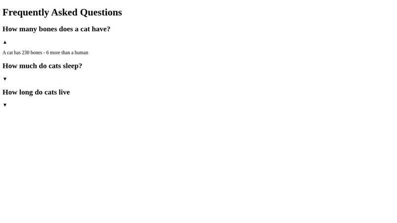 FAQ component - React template