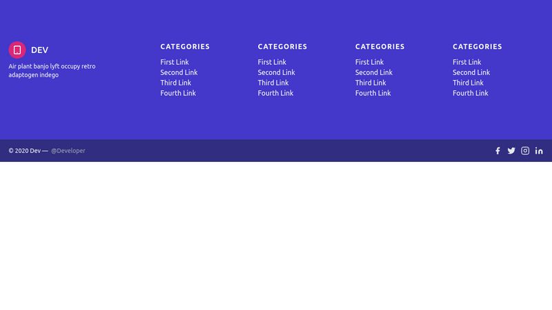 Responsive Footer- GRID Tailwind CSS