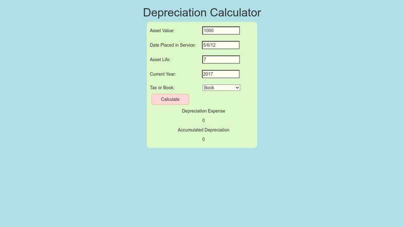 Depreciation Calculator 8968