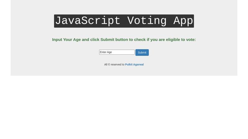 Voting Form interface made by using Java Script.
