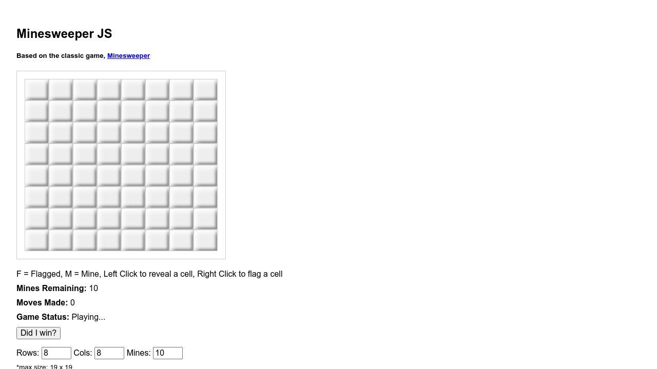 Minesweeper - JS