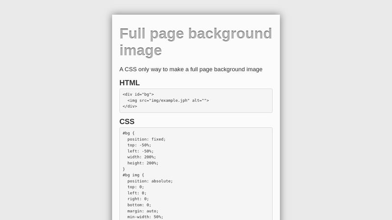 Full Page Background Image