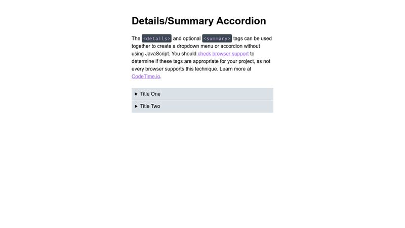 html details summary accordion