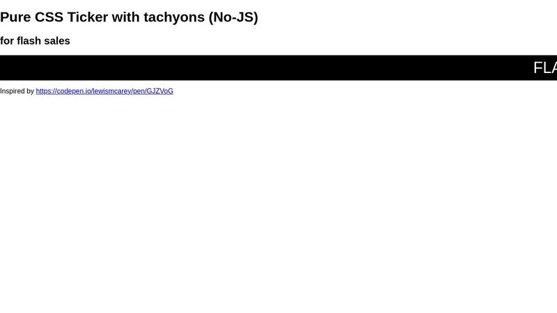 Pure CSS Ticker with Tachyons