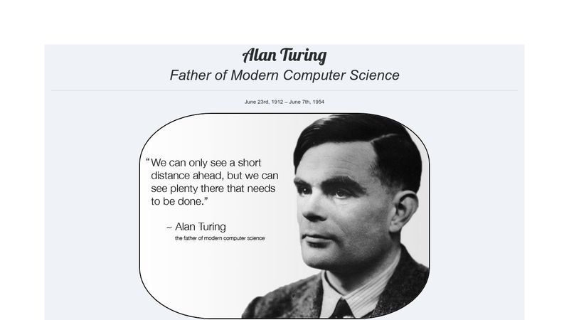 Alan Turing, The father of modern computer science