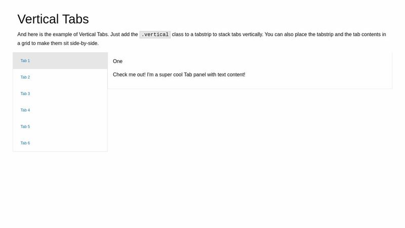 Foundation - Vertical Tabs (CSS/Flex Example)