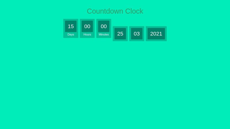Styled JavaScript Countdown Clock