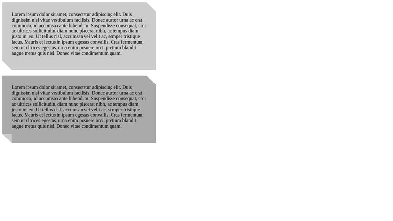 Slanted corners with CSS pseudo-elements