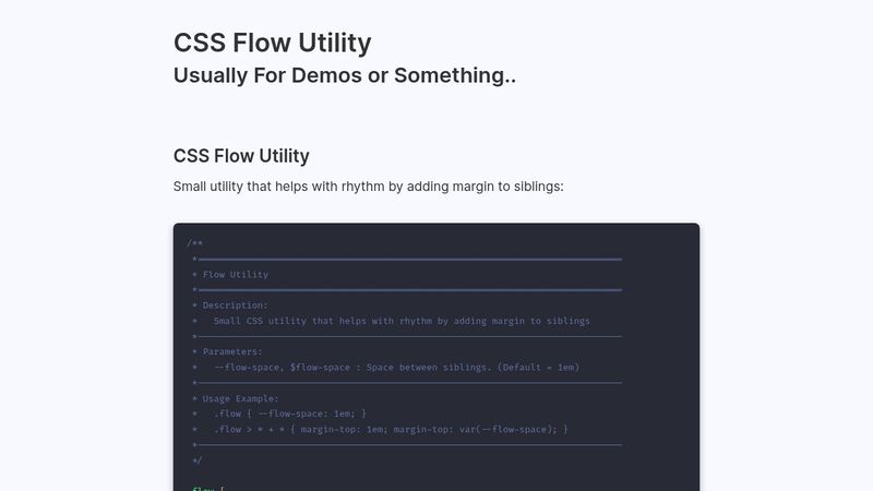 CSS Flow Utility