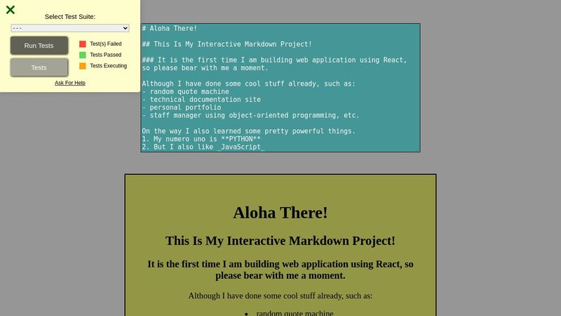 Interactive Markdown Form