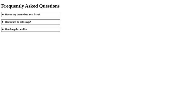 FAQ component - React template