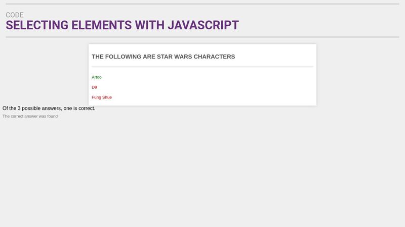 Basics of JS Selectors