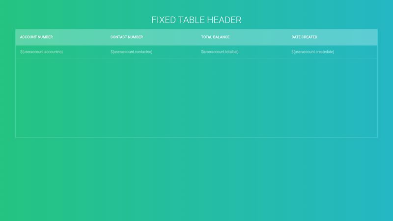 Fixed Table Header